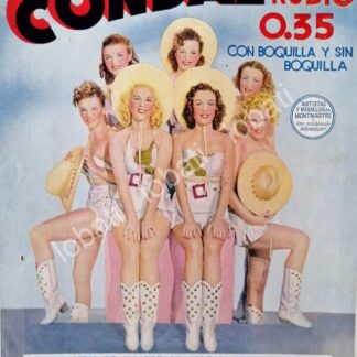 CARTEL ANTIGUO ORIGINAL DE CIGARROS CONDAL Y ARTISTAS DE PARAMOUNT PICTURES 1939 /RARO