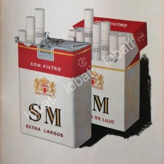 CARTEL ANTIGUO ORIGINAL DE CIGARROS SM, CIGARRERA BALOYAN 1966