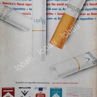 CARTEL ANTIGUO ORIGINAL DE TABACALERA PHILIP MORRIS Y SUS PRODUCTOS 1960 /4