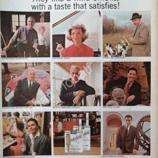 CARTEL ANTIGUO ORIGINAL DE CIGARROS CHESTERFIELD 1950s /2