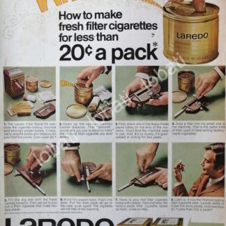 CARTEL ANTIGUO ORIGINAL DE TABACO LAREDO DE LATA 1971 / RARO