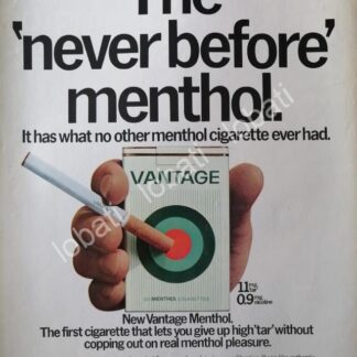 CARTEL ANTIGUO ORIGINAL DE CIGARROS VANTAGE 1970 /2