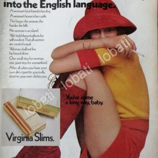 CARTEL ANTIGUO ORIGINAL DE CIGARROS VANTAGE VIRGINIA SLIMS 1970