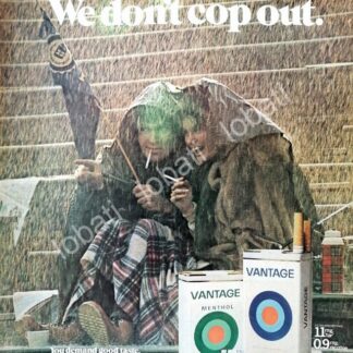 CARTEL ANTIGUO ORIGINAL DE CIGARROS VANTAGE 1970