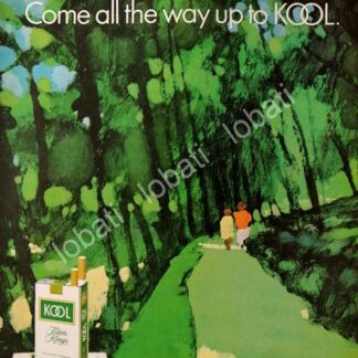 CARTEL ANTIGUO ORIGINAL DE CIGARROS KOOL 1971 PUBLICIDAD ARTISTICA / RARO