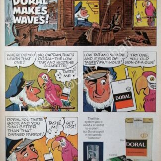 CARTEL ANTIGUO ORIGINAL DE CIGARROS DORAL /REYNOLDS 1971 ESTILO COMIC / RARO