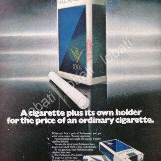 CARTEL ANTIGUO ORIGINAL DE CIGARROS PARLIAMENT 100s 1970 /4