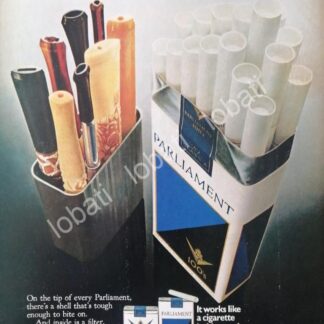 CARTEL ANTIGUO ORIGINAL DE CIGARROS PARLIAMENT 100s /3 1970