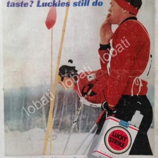 CARTEL ANTIGUO ORIGINAL DE CIGARROS LUCKY STRIKE 1950s