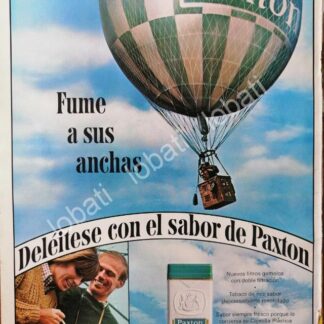 CARTEL ANTIGUO ORIGINAL DE CIGARROS PAXTON 1964 FUME A SUS ANCHAS