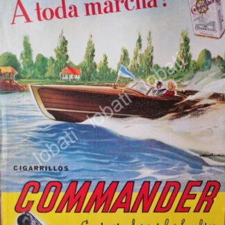 CARTEL ANTIGUO ORIGINAL DE CIGARROS COMMANDER 1940s. PUBLICIDAD ARTISTICA /RARO