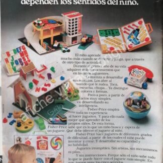 CARTEL ANTIGUO ORIGINAL DE JUGUETES FICHER PRICE 1980s
