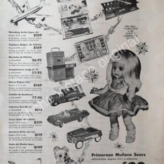 CARTEL ANTIGUO ORIGINAL DE JUGUETES DE SEARS AÑOS 60s
