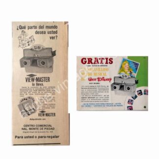 CARTEL ANTIGUO ORIGINAL DE SET DE 2 AFICHES. VISOR VIEW MASTER 1960s
