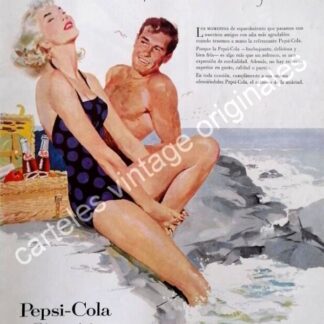 CARTEL ANTIGUO ORIGINAL DE PEPSI 1956. DIBUJO DE JOE BOWLER