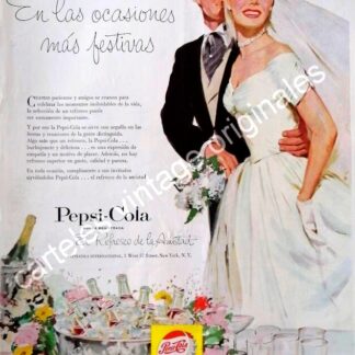 CARTEL ANTIGUO ORIGINAL DE PEPSI 1956. DIBUJO DE LEN STECKLER