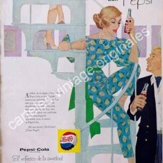 CARTEL ANTIGUO ORIGINAL DE PEPSI 1958. PUBLICIDAD ARTISTICA /26