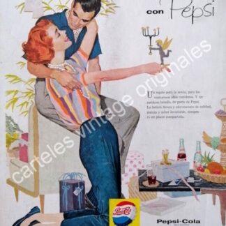 CARTEL ANTIGUO ORIGINAL DE PEPSI 1958. PUBLICIDAD ARTISTICA /25