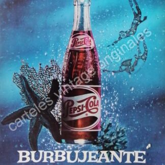 CARTEL ANTIGUO ORIGINAL DE PEPSI 1962 BURBUJEANTE