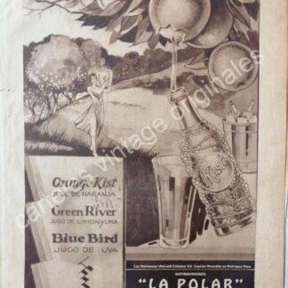 CARTEL ANTIGUO ORIGINAL DE REFRESCO ORANGE KIST 1930s, SUPER RARO