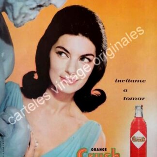 CARTEL ANTIGUO ORIGINAL DE ORANGE CRUSH 1960 INVITAME /14