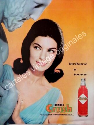 CARTEL ANTIGUO ORIGINAL DE ORANGE CRUSH 1960 INVITAME /14