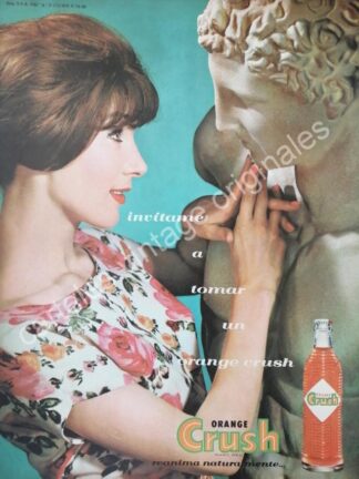 CARTEL ANTIGUO ORIGINAL DE ORANGE CRUSH 1960 INVITAME /13