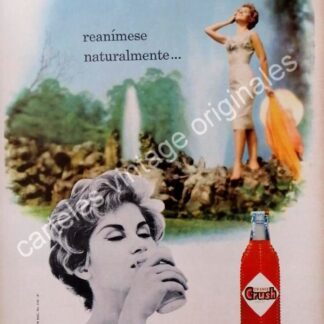 CARTEL ANTIGUO ORIGINAL DE ANA BERTHA LEPE Y REFRESCO ORANGE CRUSH 1958 / FEP