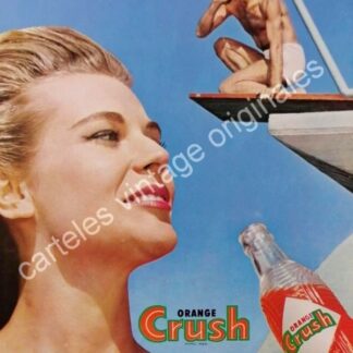 CARTEL ANTIGUO ORIGINAL DE REFRESCO ORANGE CRUSH 1961 INVITAME /24