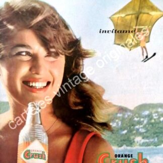 CARTEL ANTIGUO ORIGINAL DE REFRESCO ORANGE CRUSH 1961 INVITAME /23
