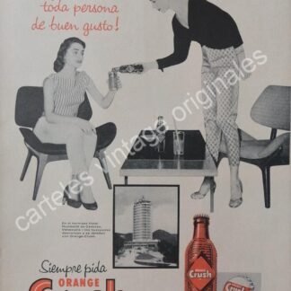 CARTEL ANTIGUO ORIGINAL DE REFRESCO ORANGE CRUSH 1957 /28