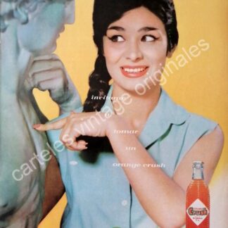 CARTEL ANTIGUO ORIGINAL DE FLOR SILVESTRE Y REFRESCO ORANGE CRUSH 1960 / FEP