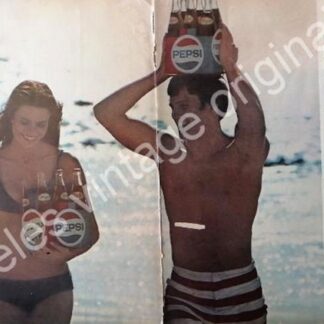 CARTEL ANTIGUO ORIGINAL DE PEPSI COLA, PAIR UP 1970