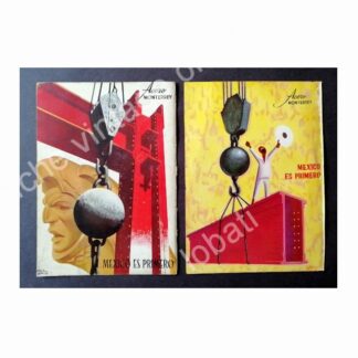 CARTEL ANTIGUO ORIGINAL DE 2 CARTELES CIA. FUNDIDORA MONTERREY. DIBUJO ARIAS BERNAL