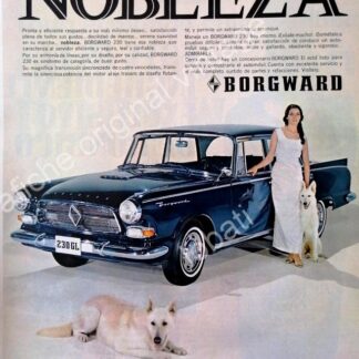 CARTEL ANTIGUO ORIGINAL DE AUTOS BORGWARD 230-GL 1967 MONTERREY