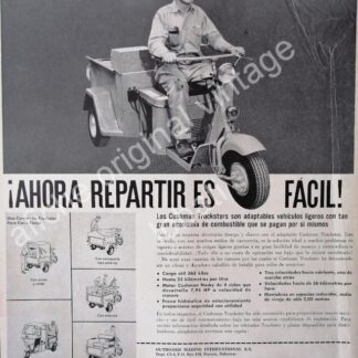 CARTEL ANTIGUO ORIGINAL DE MOTOCICLETAS CUSHMAN 1957