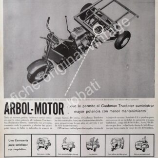 CARTEL ANTIGUO ORIGINAL DE MOTOCICLETAS CUSHMAN 1958