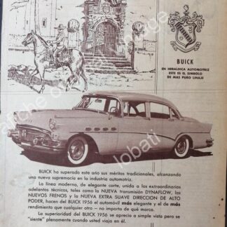 CARTEL ANTIGUO ORIGINAL DE AUTOS BUICK 1956 GENERAL MOTORS