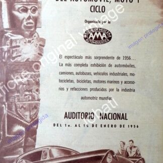 CARTEL ANTIGUO ORIGINAL DE PRIMER SALON INTERNACIONAL DEL AUTOMOVIL 1956 / RARO