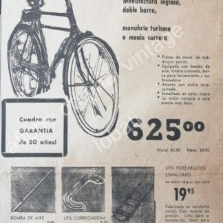CARTEL ANTIGUO ORIGINAL DE BICICLETA J.C. HIGGINS 1950s SEARS