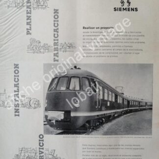 CARTEL ANTIGUO ORIGINAL DE LOCOMOTORAS SIEMENS 1957 / RARO