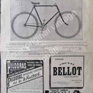 CARTEL ANTIGUO ORIGINAL DE BICICLETAS VICTOR MODEL 33 Y OTRAS PUBLICIDADES 1898