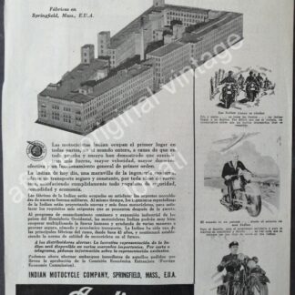 CARTEL ANTIGUO ORIGINAL DE MOTOCICLETAS INDIAN 1944