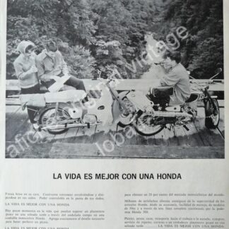 CARTEL ANTIGUO ORIGINAL DE MOTOCICLETAS HONDA 1960s