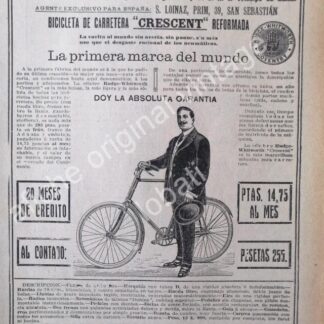 CARTEL ANTIGUO ORIGINAL DE BICICLETAS RUDGE WHITWORTH 1913 / RARO