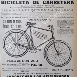 CARTEL ANTIGUO ORIGINAL DE BICICLETAS LA INGLESA 1913 / RARO