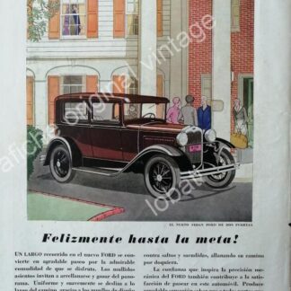 CARTEL ANTIGUO ORIGINAL DE AUTOS FORD SEDAN 1929