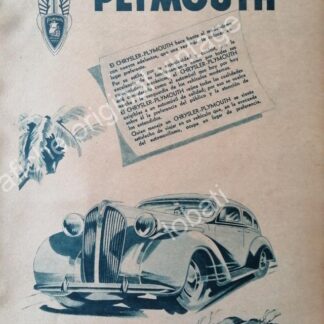 CARTEL ANTIGUO ORIGINAL DE DE AUTOS CHRYSLER PLYMOUTH 1937