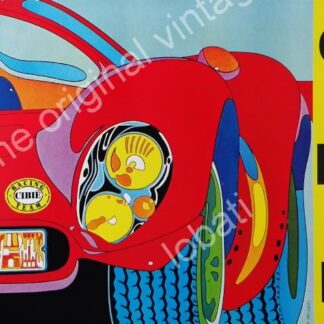 CARTEL ANTIGUO ORIGINAL DE AFICHE DE LA ESCUDERIA CIBIE. DIBUJO DE PAUDRAS 1970s. SUPER RARO