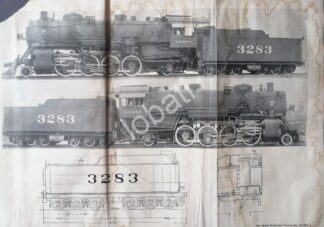 GRABADO ANTIGUO LOCOMOTORA AT&SF 1928 / A11